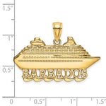 画像をギャラリービューアに読み込む, 14k Yellow Gold Barbados Cruise Ship Travel Pendant Charm