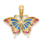 Load image into Gallery viewer, 14k Yellow Gold with Enamel Colorful Butterfly Small Pendant Charm
