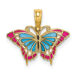 Load image into Gallery viewer, 14k Yellow Gold with Enamel Colorful Butterfly Small Pendant Charm