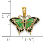 Ladda upp bild till gallerivisning, 14k Yellow Gold with Enamel Butterfly Pendant Charm