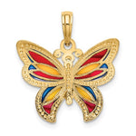 Kép betöltése a galériamegjelenítőbe: 14k Yellow Gold with Enamel Butterfly Pendant Charm