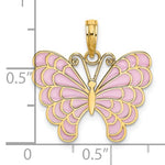 Carica l'immagine nel visualizzatore di Gallery, 14k Yellow Gold with Enamel Butterfly Pendant Charm