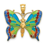 Ladda upp bild till gallerivisning, 14k Yellow Gold with Enamel Butterfly Pendant Charm