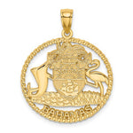 Afbeelding in Gallery-weergave laden, 14k Yellow Gold Bahamas Crest Coat of Arms Circle Pendant Charm