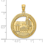 Cargar imagen en el visor de la galería, 14k Yellow Gold Boston Massachusetts Round Pendant Charm