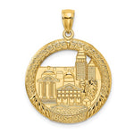 Cargar imagen en el visor de la galería, 14k Yellow Gold Boston Massachusetts Round Pendant Charm