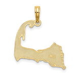 Załaduj obraz do przeglądarki galerii, 14k Yellow Gold Cape Cod Island Map Pendant Charm