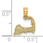 Load image into Gallery viewer, 14k Yellow Gold Cape Cod Island Map Pendant Charm