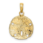 Load image into Gallery viewer, 14k Yellow Gold and Rhodium Sand Dollar Pendant Charm