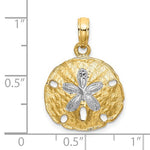 Load image into Gallery viewer, 14k Yellow Gold and Rhodium Sand Dollar Pendant Charm