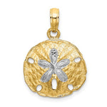 Load image into Gallery viewer, 14k Yellow Gold and Rhodium Sand Dollar Pendant Charm