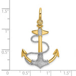 Ladda upp bild till gallerivisning, 14k Yellow 14k White Gold Two Tone Anchor Rope 3D Textured Pendant Charm
