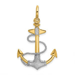 Ladda upp bild till gallerivisning, 14k Yellow 14k White Gold Two Tone Anchor Rope 3D Textured Pendant Charm