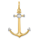 画像をギャラリービューアに読み込む, 14k Yellow Gold Anchor Shackle Bail 3D Nautical Pendant Charm