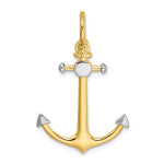 画像をギャラリービューアに読み込む, 14k Yellow Gold Anchor Shackle Bail 3D Nautical Pendant Charm