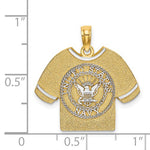 Load image into Gallery viewer, 14K Yellow Gold Rhodium United States US Navy USN T Shirt Pendant Charm