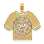 Load image into Gallery viewer, 14K Yellow Gold Rhodium United States US Navy USN T Shirt Pendant Charm