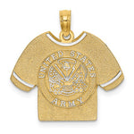 Lataa kuva Galleria-katseluun, 14K Yellow Gold Rhodium United States US Army T Shirt Pendant Charm