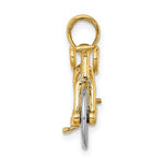 Ladda upp bild till gallerivisning, 14k Yellow White Gold Two Tone Ten Speed Bicycle 3D Moveable Pendant Charm
