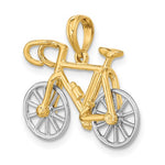 Ladda upp bild till gallerivisning, 14k Yellow White Gold Two Tone Ten Speed Bicycle 3D Moveable Pendant Charm