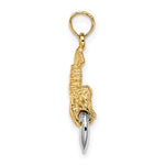 Load image into Gallery viewer, 14k Yellow White Gold Two Tone Lobster Moveable Pendant Charm