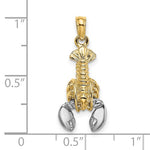 Load image into Gallery viewer, 14k Yellow White Gold Two Tone Lobster Moveable Pendant Charm