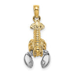 Load image into Gallery viewer, 14k Yellow White Gold Two Tone Lobster Moveable Pendant Charm
