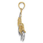 Load image into Gallery viewer, 14k Yellow White Gold Two Tone Lobster Moveable Pendant Charm
