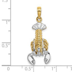 Load image into Gallery viewer, 14k Yellow White Gold Two Tone Lobster Moveable Pendant Charm