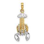 Load image into Gallery viewer, 14k Yellow White Gold Two Tone Lobster Moveable Pendant Charm
