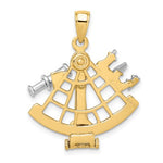 Ladda upp bild till gallerivisning, 14k Gold Two Tone Sextant Nautical Compass Moveable 3D Pendant Charm