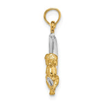 Carica l'immagine nel visualizzatore di Gallery, 14k Yellow Gold Celestial Moon with Angel Pendant Charm