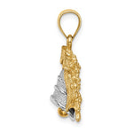 Afbeelding in Gallery-weergave laden, 14k Yellow White Gold Christmas Bell Holiday Pendant Charm