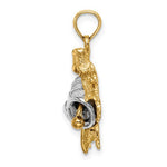 Indlæs billede til gallerivisning 14k Yellow White Gold Christmas Bells Holiday Pendant Charm