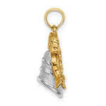 Charger l'image dans la galerie, 14k Yellow White Gold Christmas Bell Holiday Pendant Charm