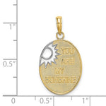 Ladda upp bild till gallerivisning, 14k Yellow Gold Celestial Sun You Are My Sunshine Pendant Charm