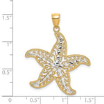Load image into Gallery viewer, 14k Yellow Gold and Rhodium Starfish Filigree Pendant Charm