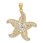 Load image into Gallery viewer, 14k Yellow Gold and Rhodium Starfish Filigree Pendant Charm