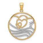 Lade das Bild in den Galerie-Viewer, 14k Yellow Gold Rhodium Hearts Sun Water Beach Ocean Sea Pendant Charm
