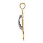 이미지를 갤러리 뷰어에 로드 , 14k Yellow Gold Rhodium Flip Flop Slipper Sandal Palm Tree Beach Sun Pendant Charm