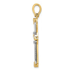 Kép betöltése a galériamegjelenítőbe: 14k Gold Yellow Gold and Rhodium Two Tone Cross Rope Pendant Charm