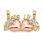 画像をギャラリービューアに読み込む, 14k Yellow Rose Gold and Rhodium Big Lil Sis Two Piece Pendant Charm