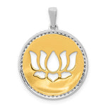 Load image into Gallery viewer, 14k Yellow White Gold Two Tone Diamond Lotus Flower Pendant Charm
