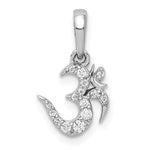 Lade das Bild in den Galerie-Viewer, 14k White Gold 1/10 CTW Genuine Diamond Om Symbol Pendant Charm