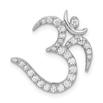 이미지를 갤러리 뷰어에 로드 , 14k White Gold 3/8 CTW Genuine Diamond Om Symbol Chain Slide Pendant Charm