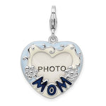 Kép betöltése a galériamegjelenítőbe: Amore La Vita Sterling Silver Mom Heart Photo Picture Frame Charm