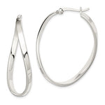 Carica l'immagine nel visualizzatore di Gallery, Sterling Silver Twisted Hoop Earrings 40mm x 30mm