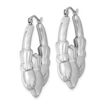 Load image into Gallery viewer, Sterling Silver Rhodium Plated Claddagh Hoop Earrings 30mm