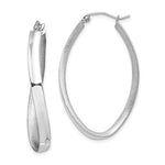 Carica l'immagine nel visualizzatore di Gallery, Sterling Silver Rhodium Plated Twisted Oval Hoop Earrings 39mm x 24mm