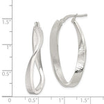 Загрузить изображение в средство просмотра галереи, Sterling Silver Twisted Hoop Earrings Brushed Satin Finish 35mm x 17mm